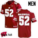 Men's Wisconsin Badgers NCAA #52 Jacob Maxwell Red Authentic Under Armour Big & Tall Stitched College Football Jersey OY31U45IM